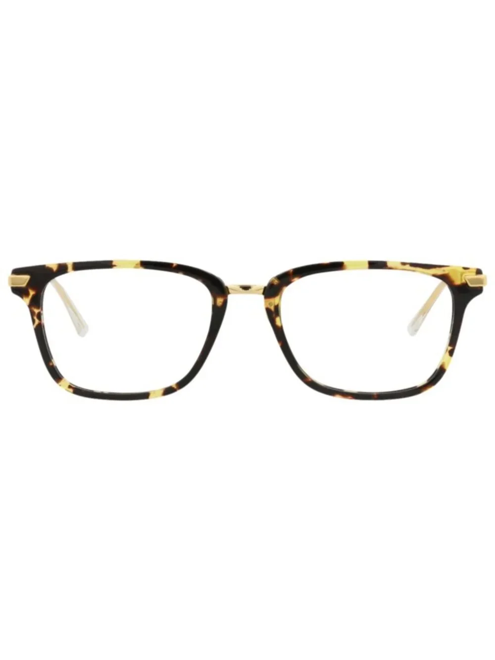 New Bottega Veneta Women's Eyeglasses Square Rectangle Acetate Frame Unisex Gold